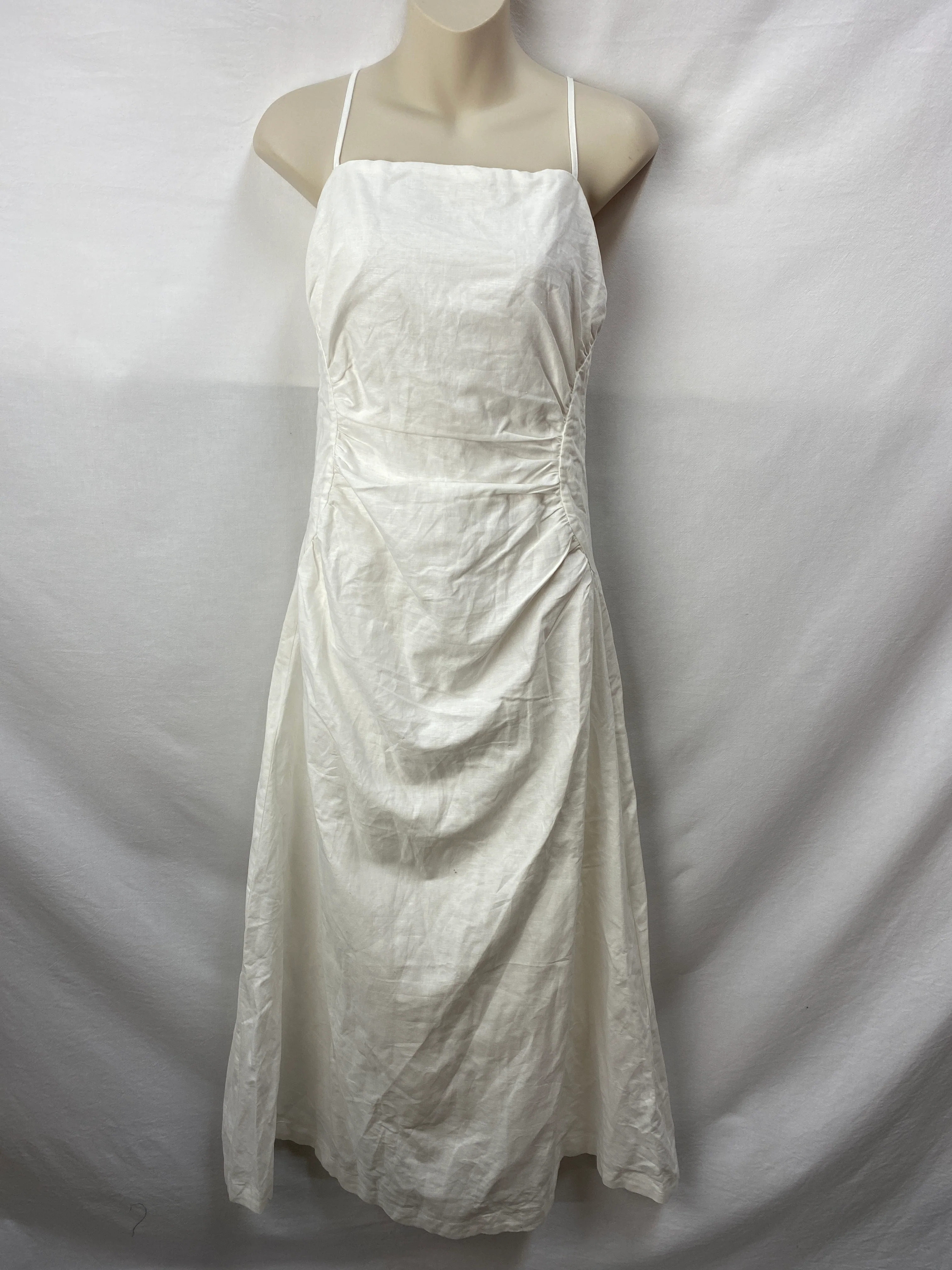 Atmos & Here Womens Linen Blend Midi Dress Size 8 BNWT