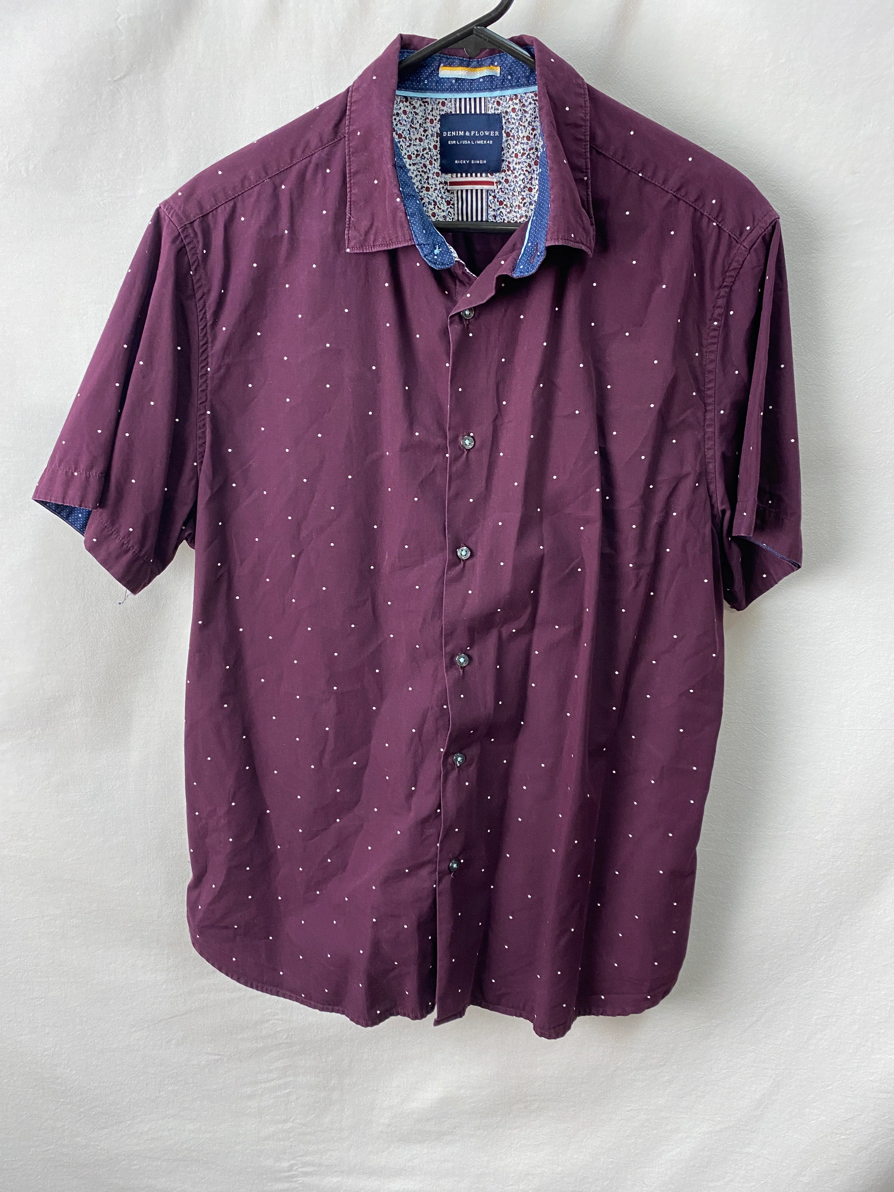 Denim & Flower Mens Shirt Size USA L