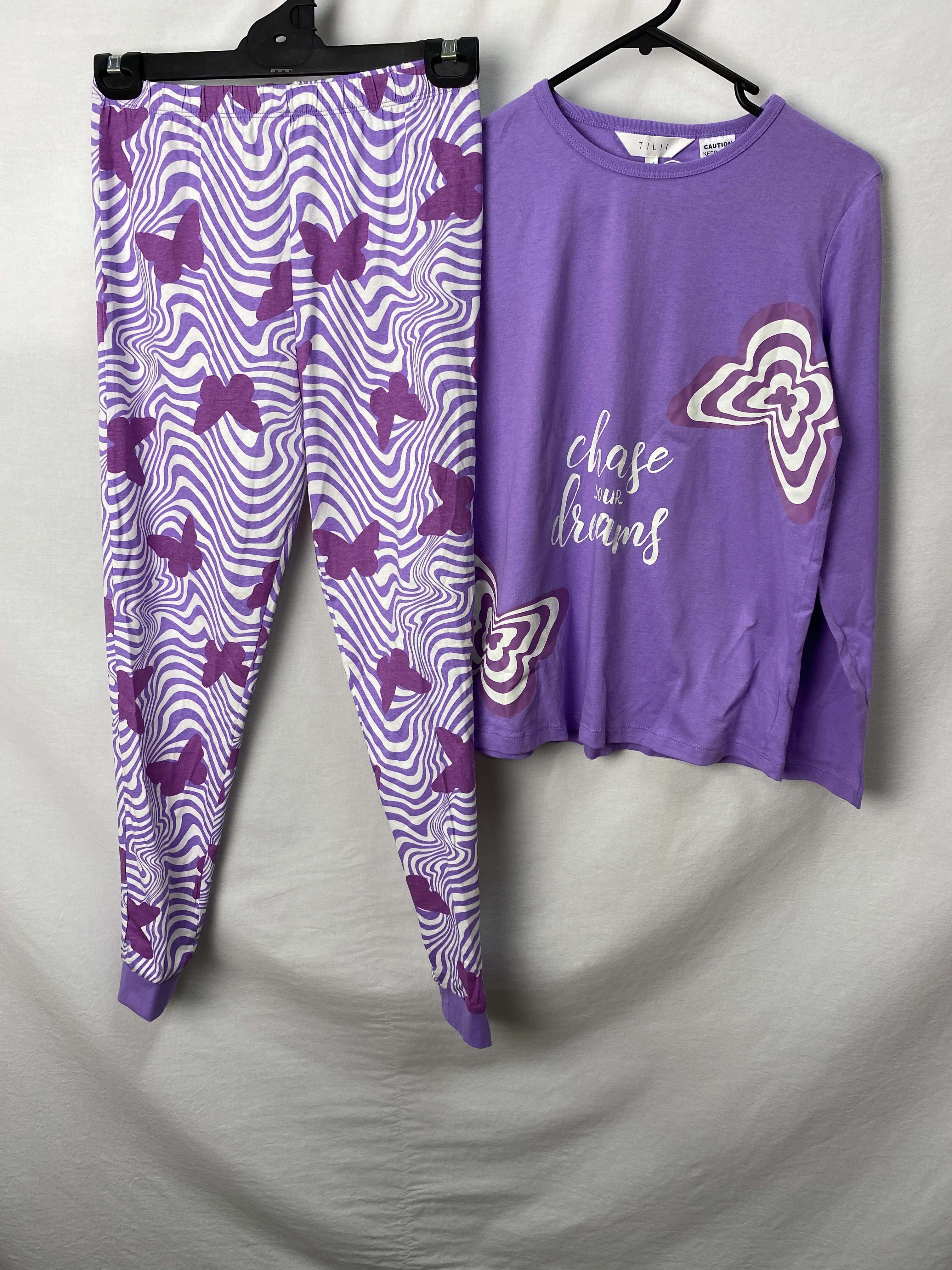 TILII Girls Two Piece Pajamas Top and Pants Size 14