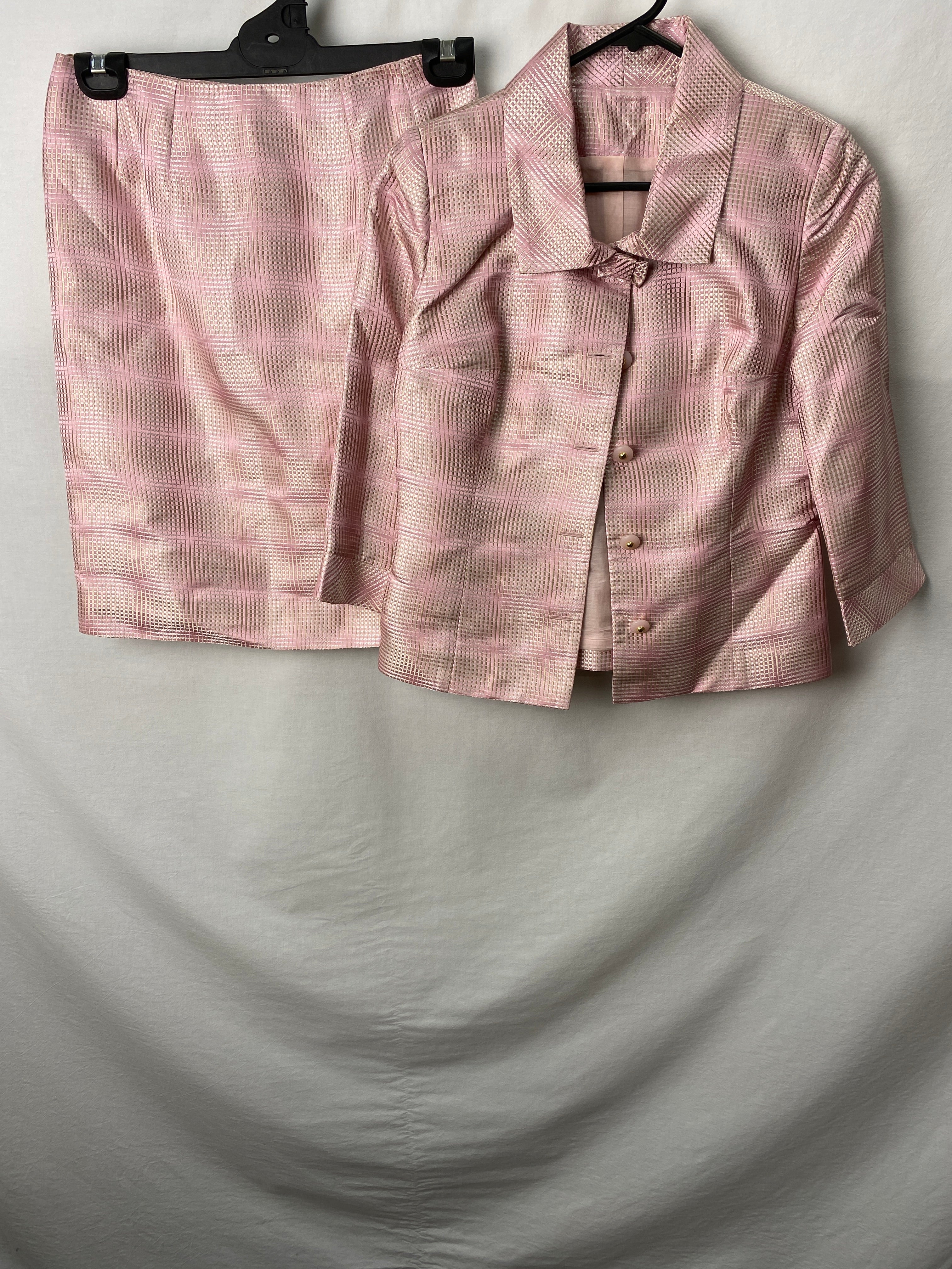 Womens Jacket Measures 36cm across shoulders, 54cm long, Skirt Measures 36cm across waist, 51cm long