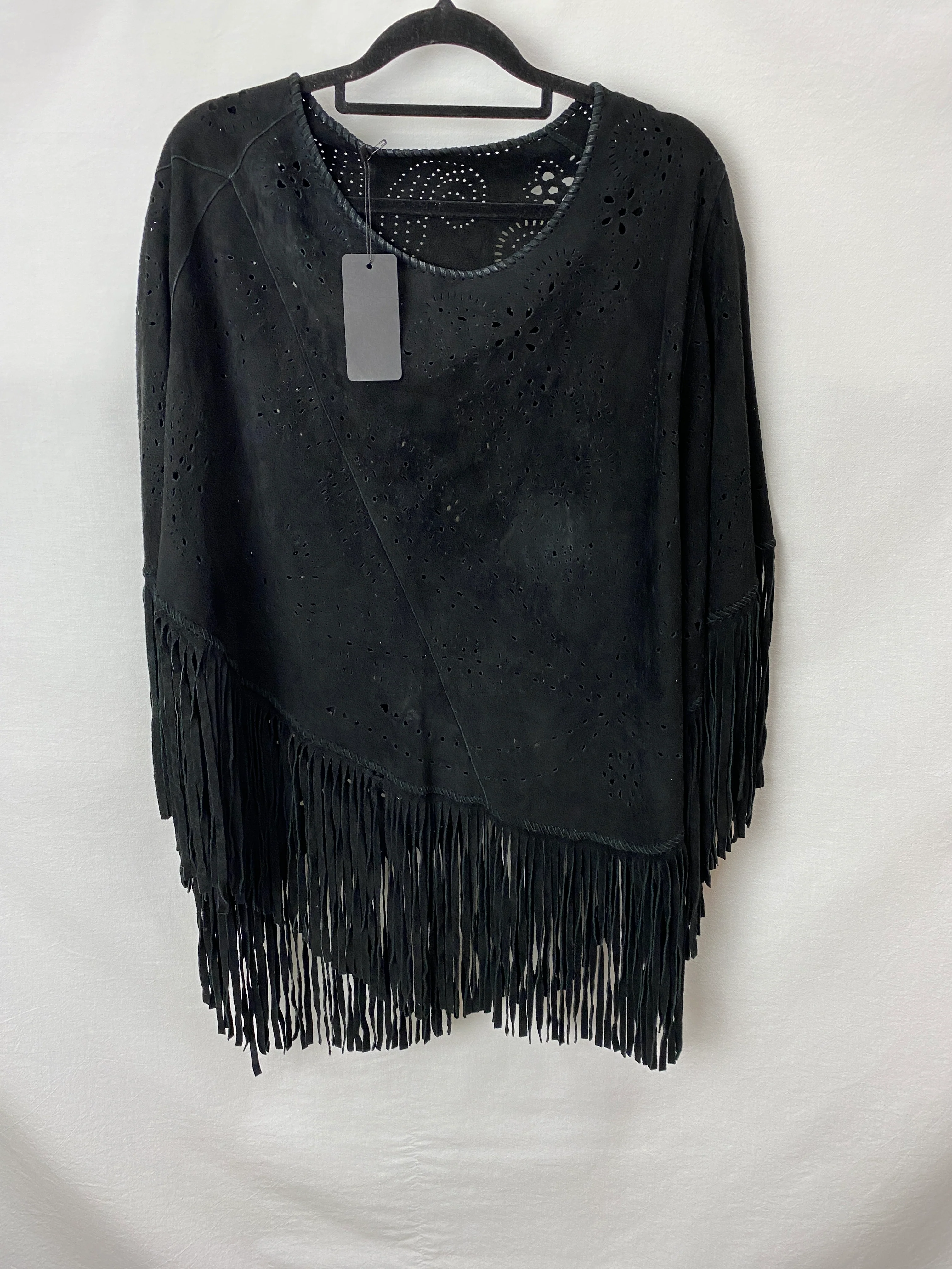Womens Suede Poncho Top Size M/L BNWT